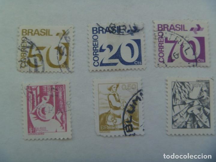 Sellos: LOTE DE 6 SELLOS DE BRASIL , BASICOS - Foto 1