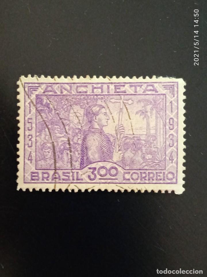 Sellos: BRASIL 3,00. IV CENTENARIO A&Ntilde;O 1934. - Foto 1