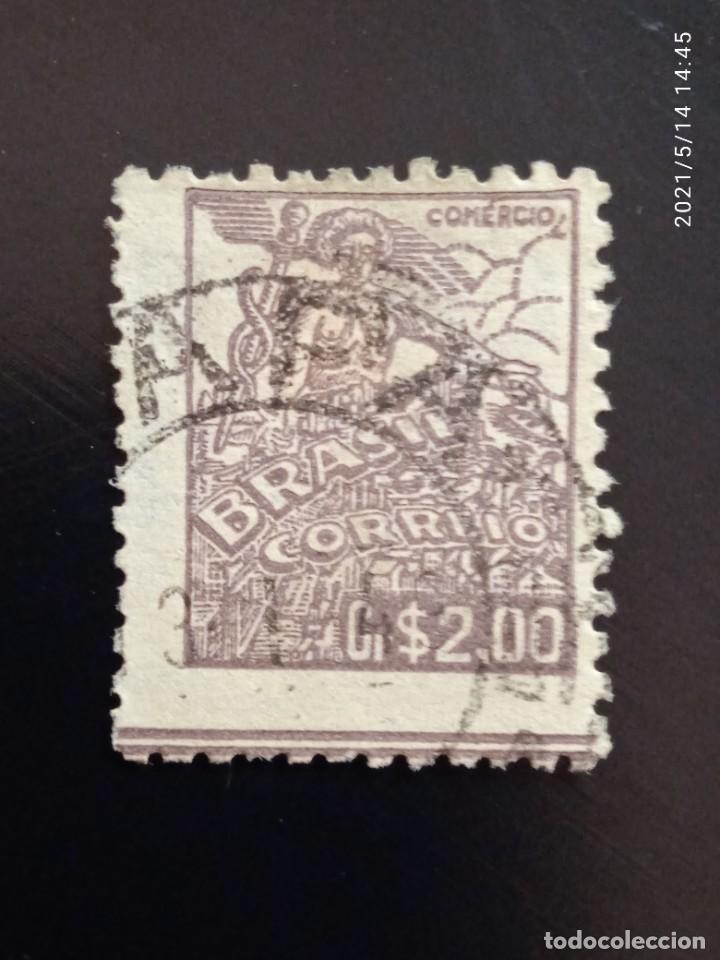 Sellos: BRASIL 2,00 CR, COMERCIO A&Ntilde;O 1946. - Foto 1