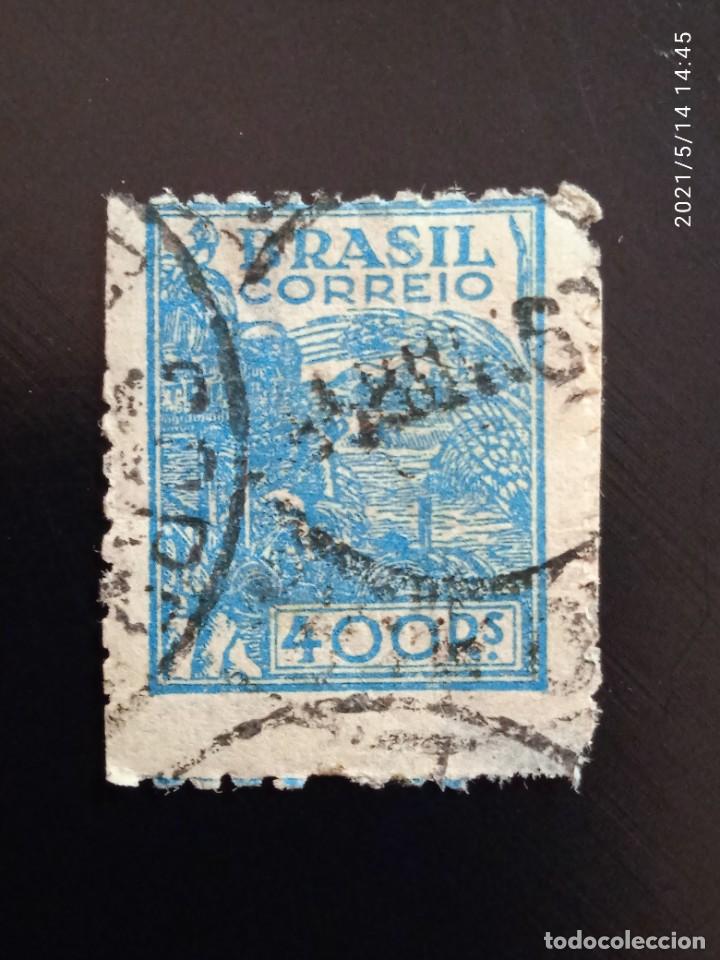 Sellos: BRASIL 400 REIS, TRIGO A&Ntilde;O 1947. - Foto 1