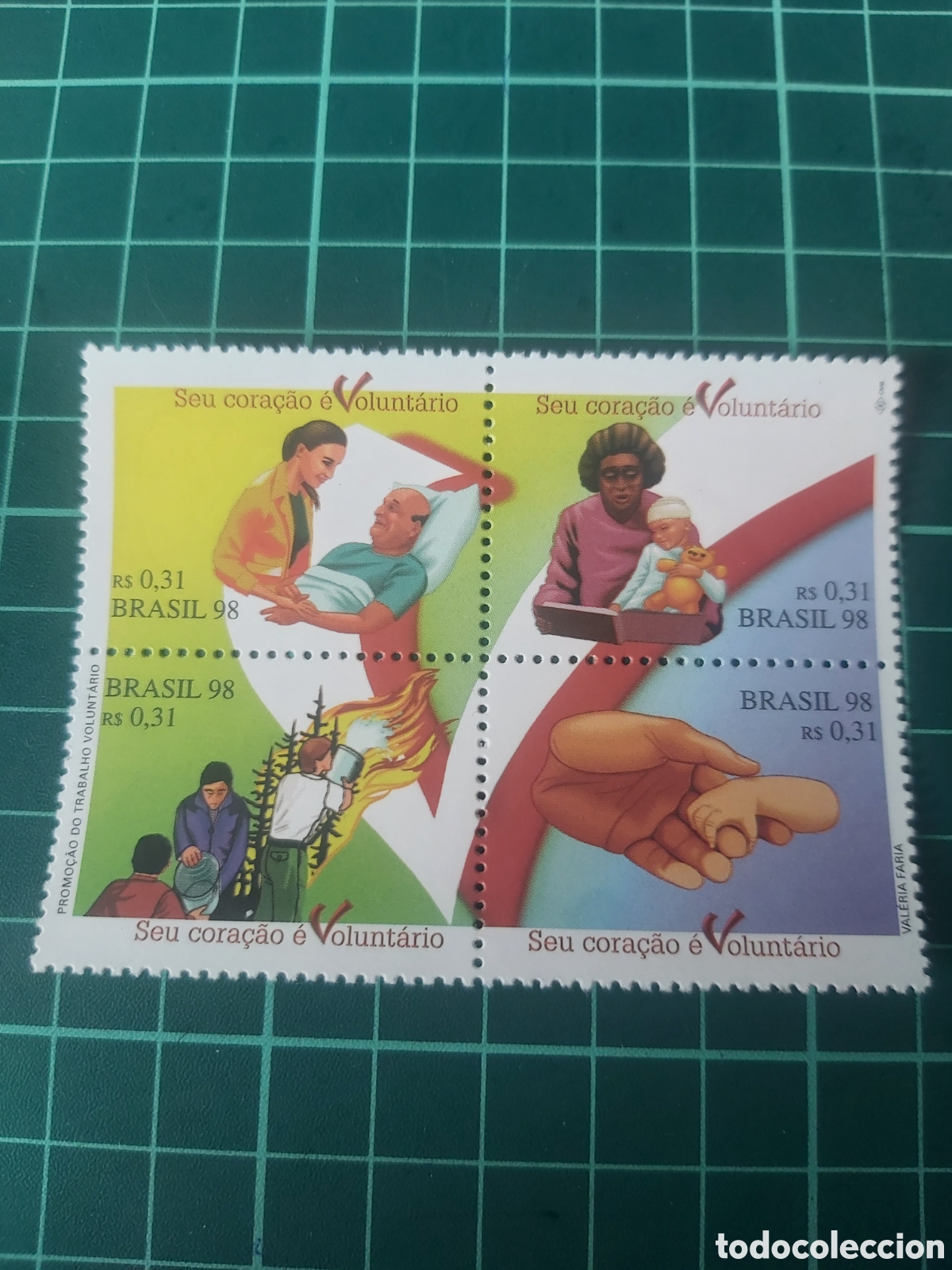 Briefmarken: Medicina voluntariado Brasil serie completa nuevo 2388/91 1998