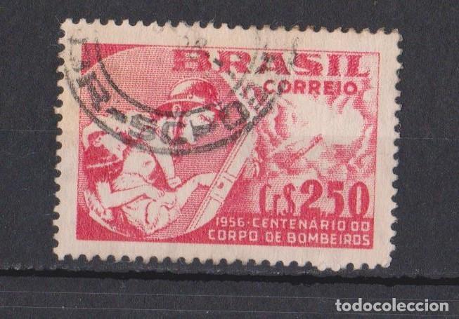 Sellos: BRASIL 1956 CENTENARIO DO CORPO DO BOMBEIROS - Foto 1