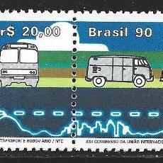 Sellos: BRASIL 1962A** - AÑO 1990 - CONGRESO DE LA UNION INTERNACIONAL DE TRANSPORTE POR CARRETERA. Lote 401408714