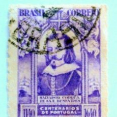 Sellos: SELLO POSTAL BRASIL 1941 800 RS SALVADOR CORREA CENTENARIO DE LA MONARQUIA PORTUGUESA