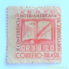 Sellos: SELLO POSTAL BRASIL 1943 1,20 CR 2ª CONFERENCIA INTERAMERICANA DE ABOGADOS , CORREO AEREO