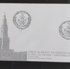 Sellos: J) 1987 BRAZIL, VISIT TO BRAZIL OF THE IMAGE OF OUR FATIMA AÑO MARIANO, FDC