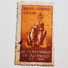 Sellos: 1953 BRASIL 2,80 IV CENTENARIO DE SAO PAULO SELLO STAMP