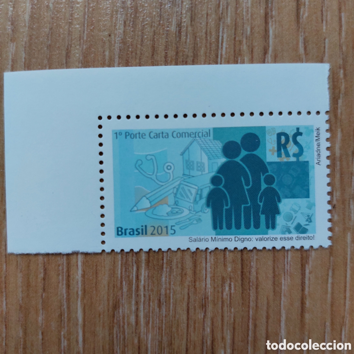 Sellos: 2015 Brasil salario minimo digno - Foto 1