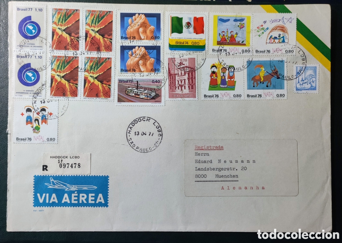 Sellos: Brasil. 1977. Navidad 76 - Foto 1
