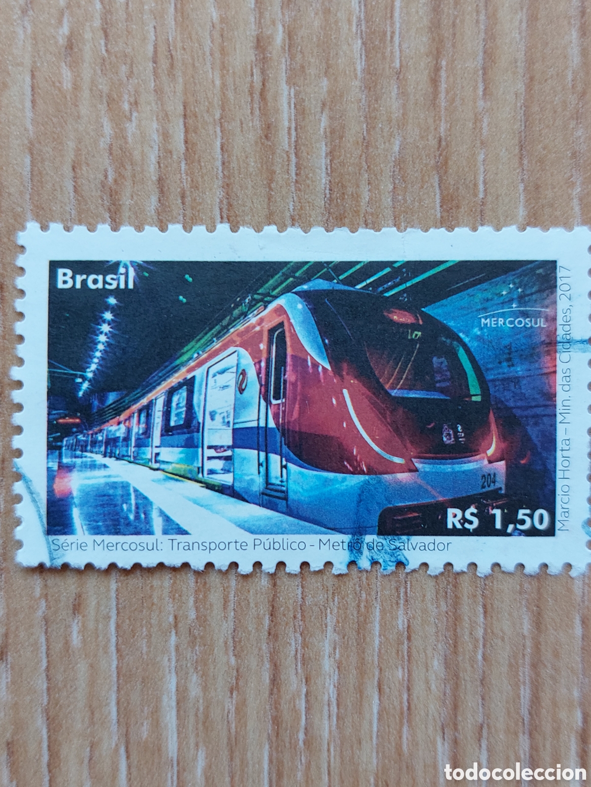 Sellos: 2017 Brasil usado Trenes - Foto 1