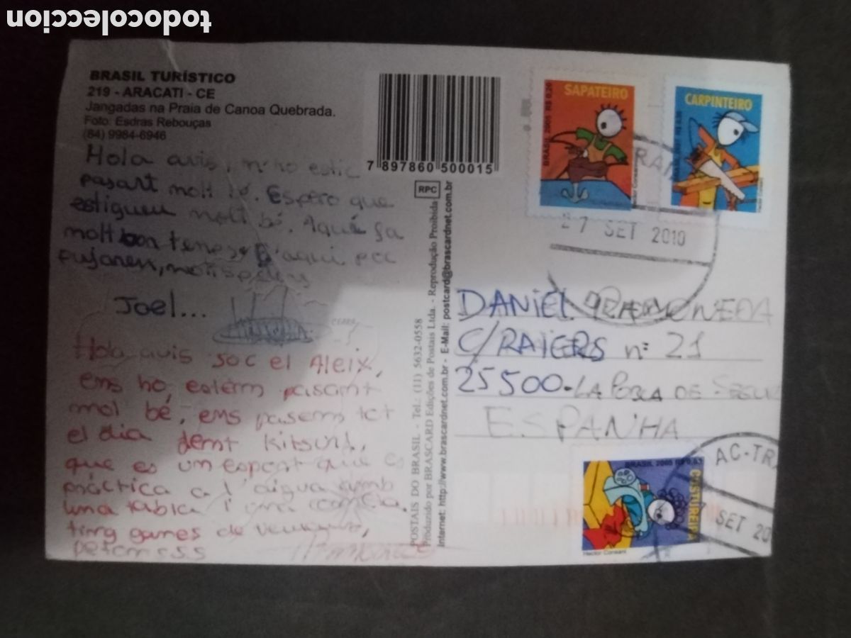 Sellos: POSTAL DE BRASIL CON SELLOS a&ntilde;o 2010 - Foto 2