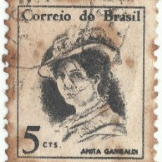 Sellos: ❤️ SELLO DE BRASIL: ANITA GARIBALDI (1821-1849), 1967-1969, 5 CENTAVOS DE BRASIL ❤️
