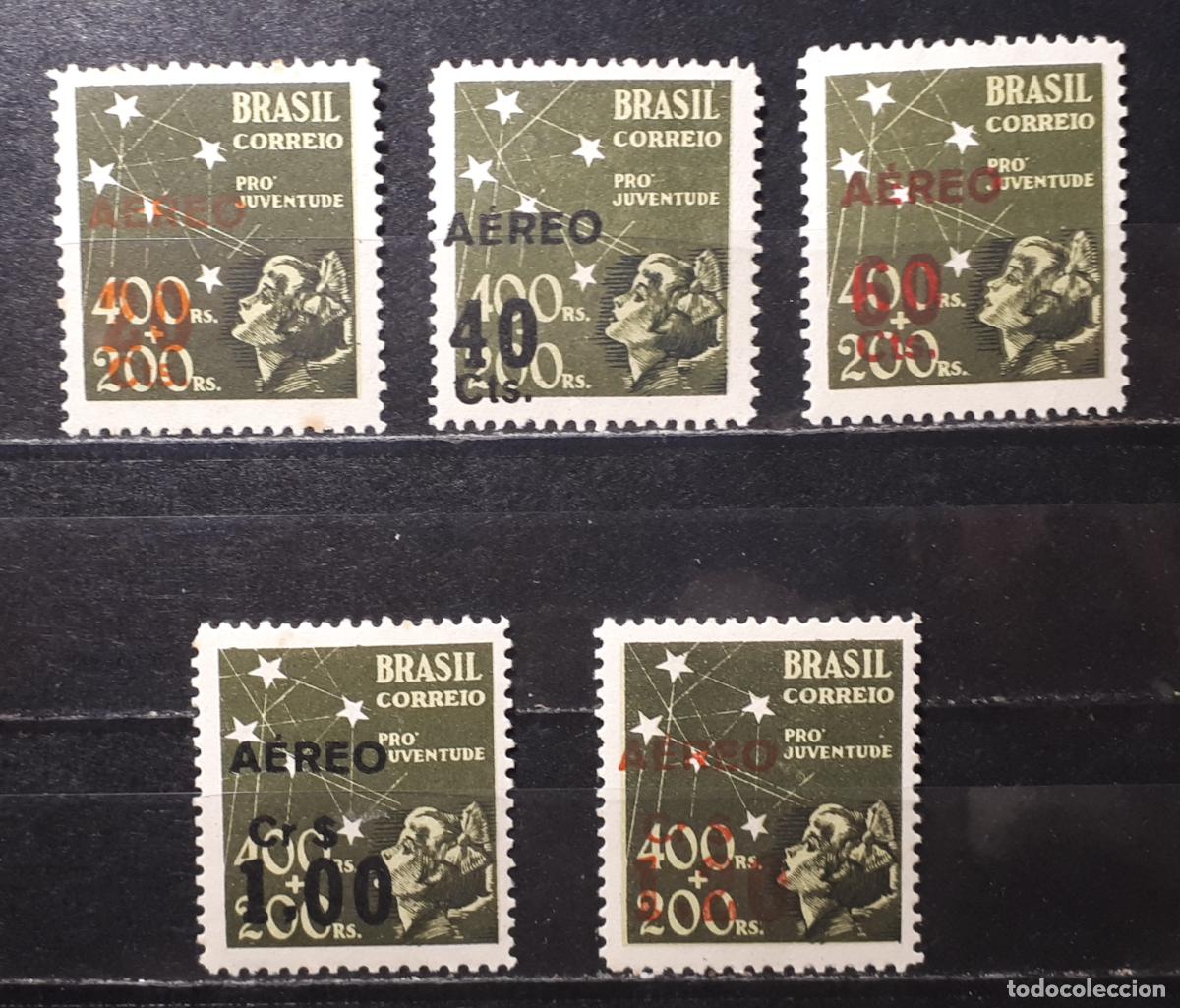 Sellos: BRASIL *. A&Ntilde;O 1944. YVERT A&Eacute;REO 41/5 - Foto 1