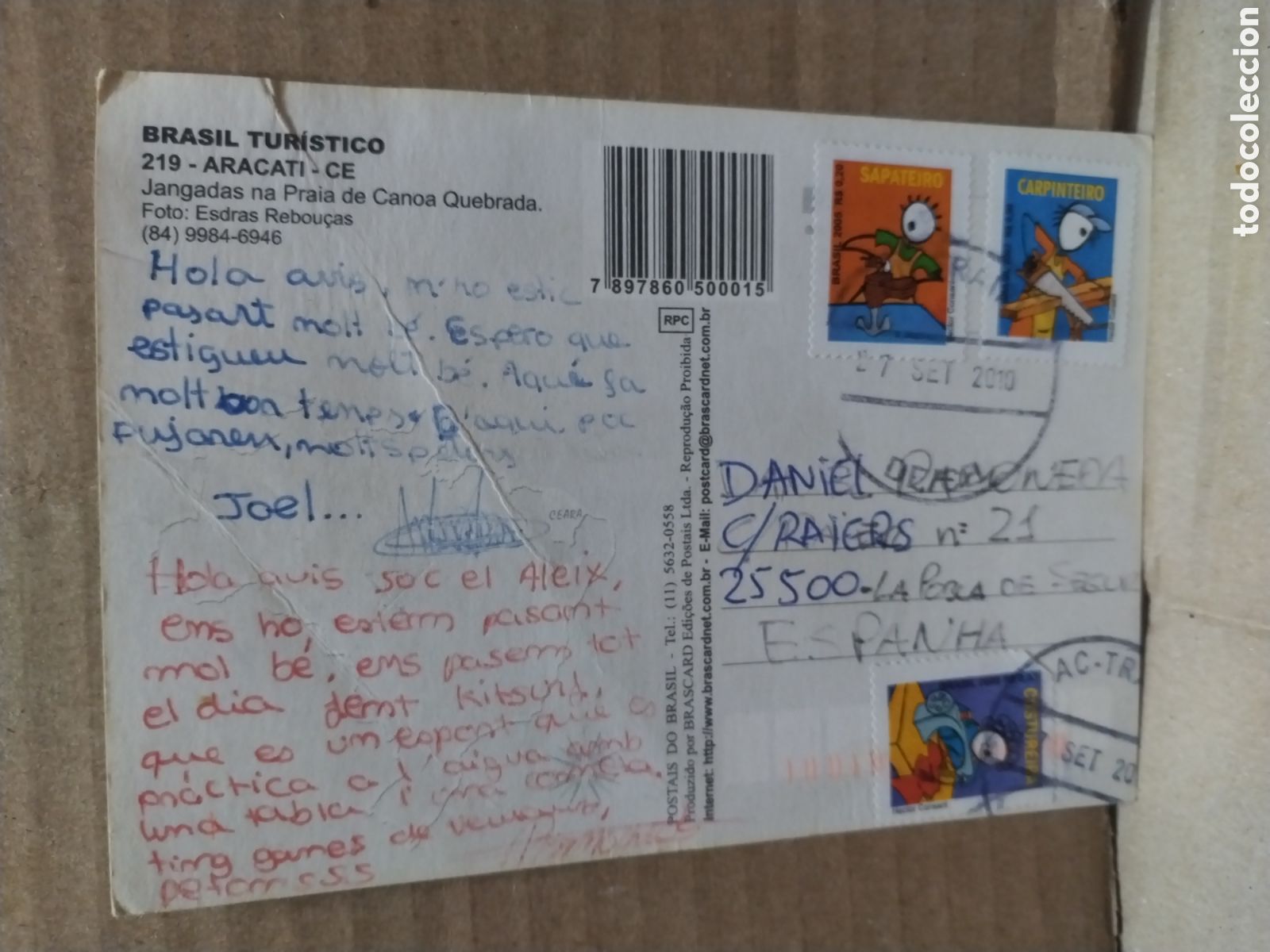 Sellos: POSTAL DE BRASIL CON SELLO a&ntilde;o 2010 - Foto 2