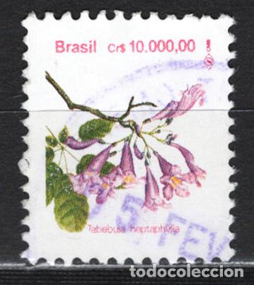 Sellos: BRASIL 1992 usado FLORA Yvert 2096 - Foto 1