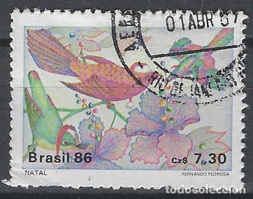 Sellos: BRASIL 1986 - NAVIDAD - USADO - Foto 1