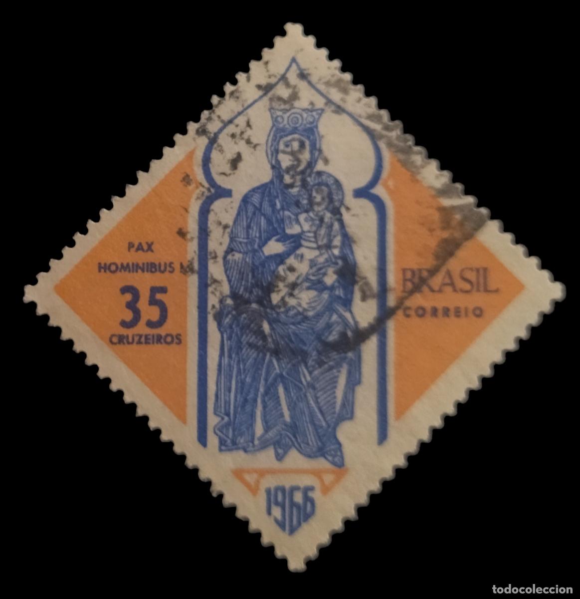 Sellos: BRASIL 1966 Navidad. USADO. - Foto 1