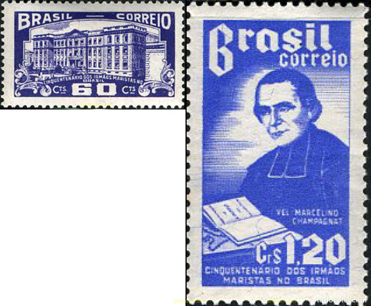 Sellos: 751550 HINGED BRASIL 1954 CINCUENTA ANIVERSARIO DE LOS FRAIRES MARISTAS EN BRASIL Y JUBILADOS DEL C