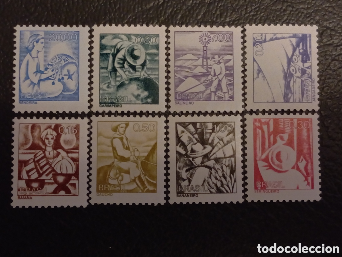 Sellos: Brasil 1976 - Serie Profiss&otilde;es I (Profesiones) - Lote 8 vls - MNH - Cat Michel 1537/44