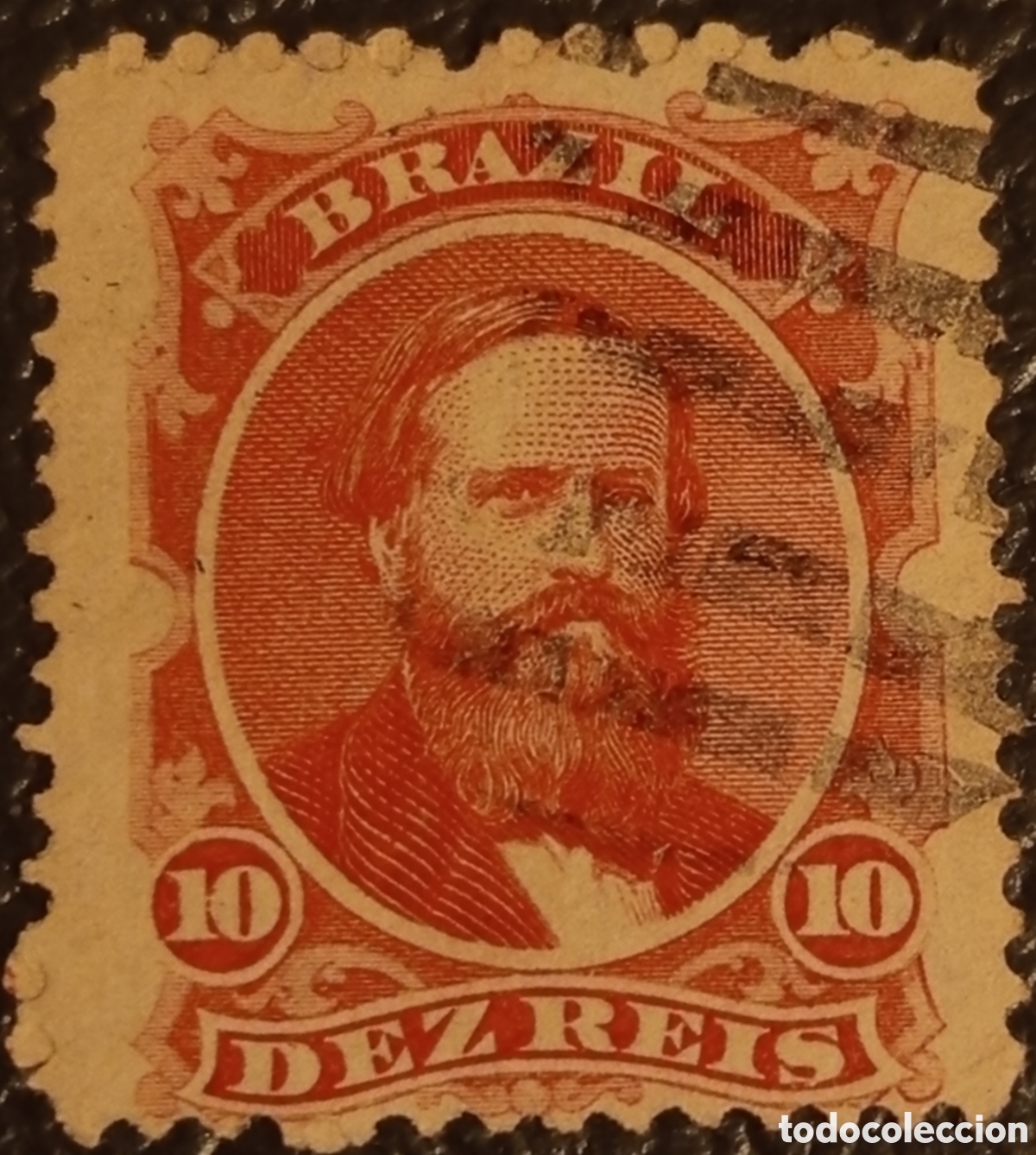 Sellos: Sello Antiguo Brasil 1866 Dom Pedro II 10 Reis - Cat&aacute;logo Yvert N&ordm; 23