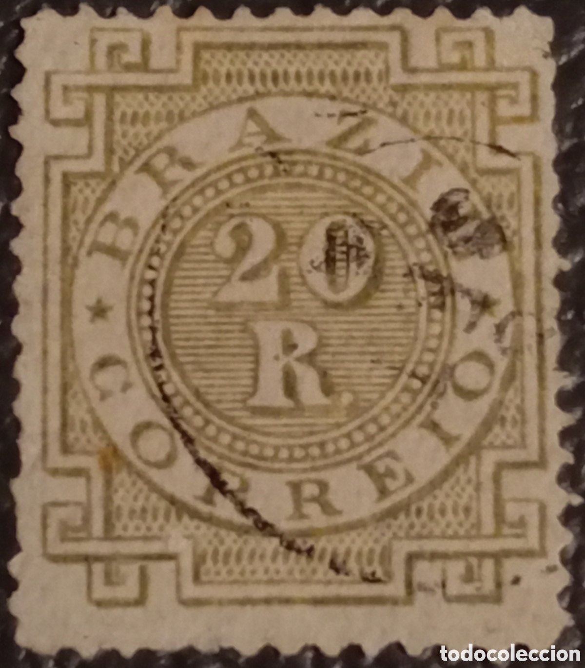 Sellos: Brasil 1884 - Sello Tipo Cifra 20 R&eacute;is - Scott #87 (RHM 61)