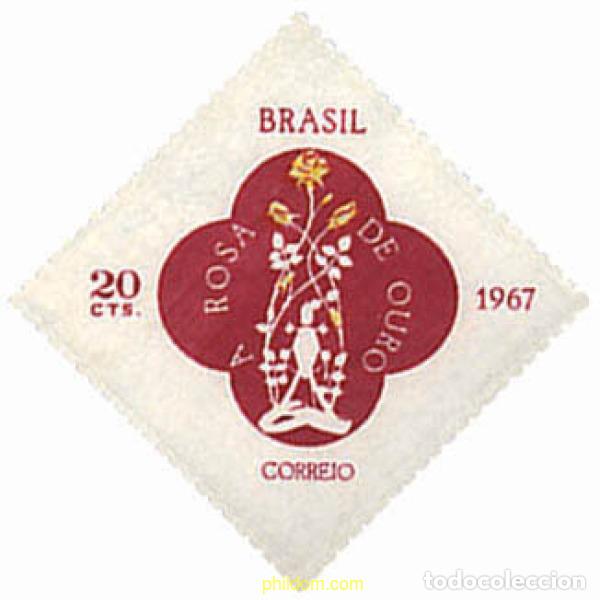 Sellos: 81747 MNH BRASIL 1967 ROSA DE ORO OFRECIDA POR EL PAPA A LA BASILICA DE APARECIDA DO NORTE