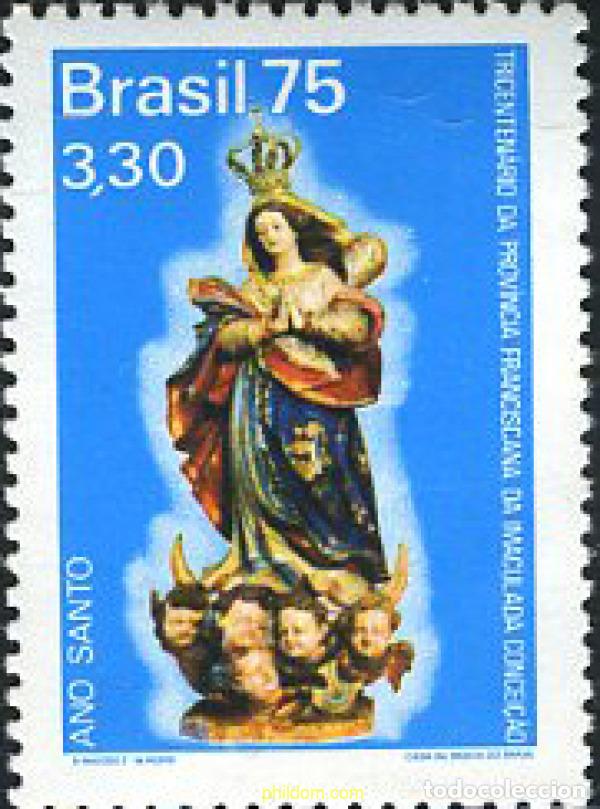 Sellos: 172631 MNH BRASIL 1975 A&Ntilde;O SANTO Y TRICENTENARIO DE LA PROVINCIA FRANCESA DE NOTRE-DAME DE LA CONC
