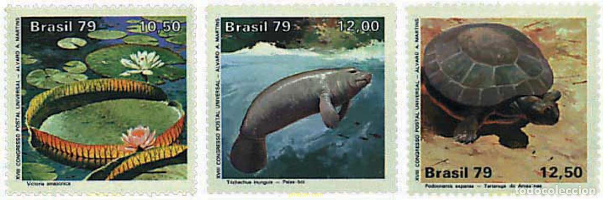 Sellos: 96497 MNH BRASIL 1979 PROTECCION DE LA NATURALEZA Y 18&ordm; CONGRESO POSTAL UNIVERSAL