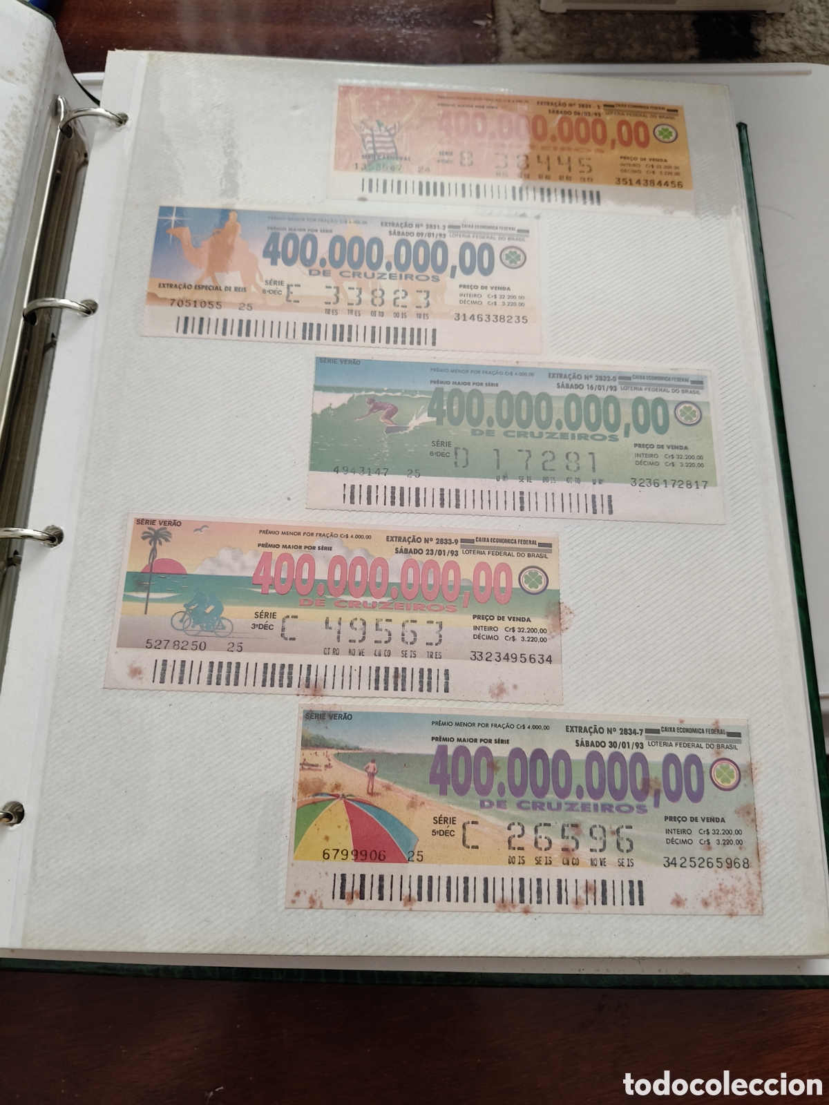 Sellos: Album loteria brasil 1993-1994