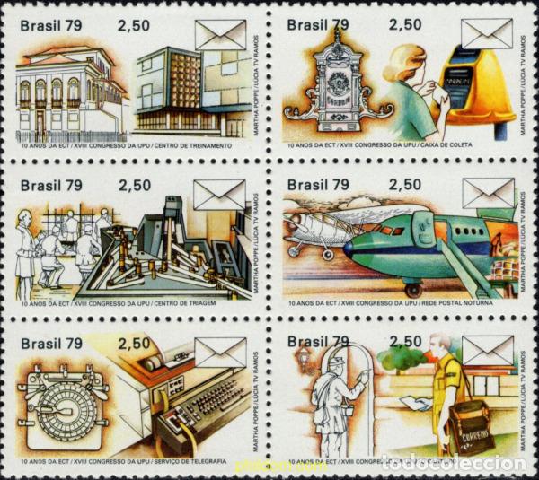Sellos: 787030 MNH BRASIL 1979 10 ANIVERSARIO DE E.C.T. Y 18 CONGRESO DE LA U.P.U