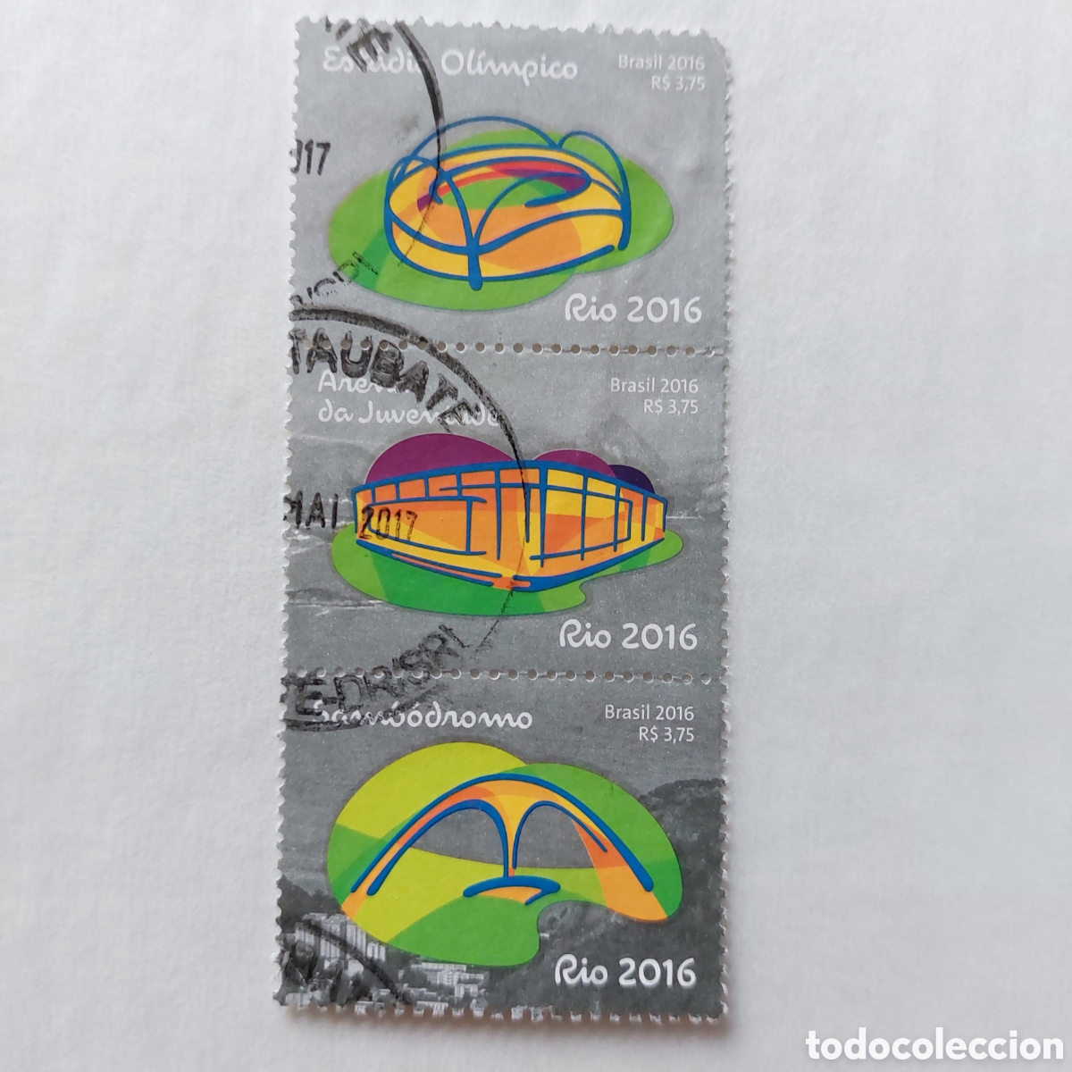 Sellos: 2016 Brasil usado Estadio olimpico