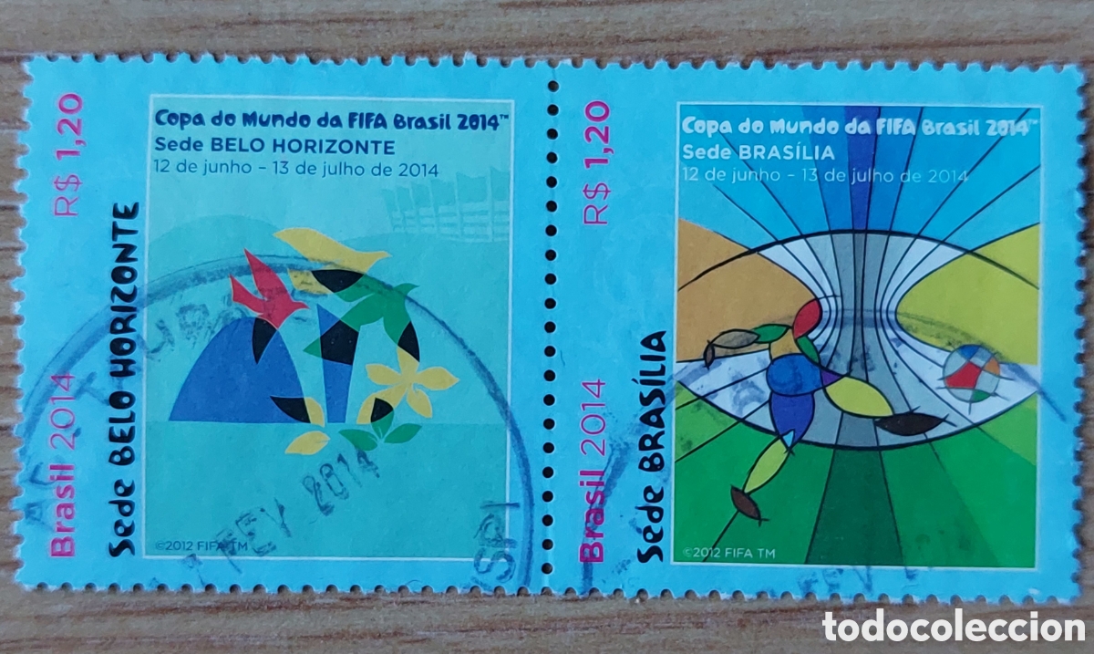 Sellos: 2014 Brasil usadoFIFA World Cup Brasil Sede copa de Mundo