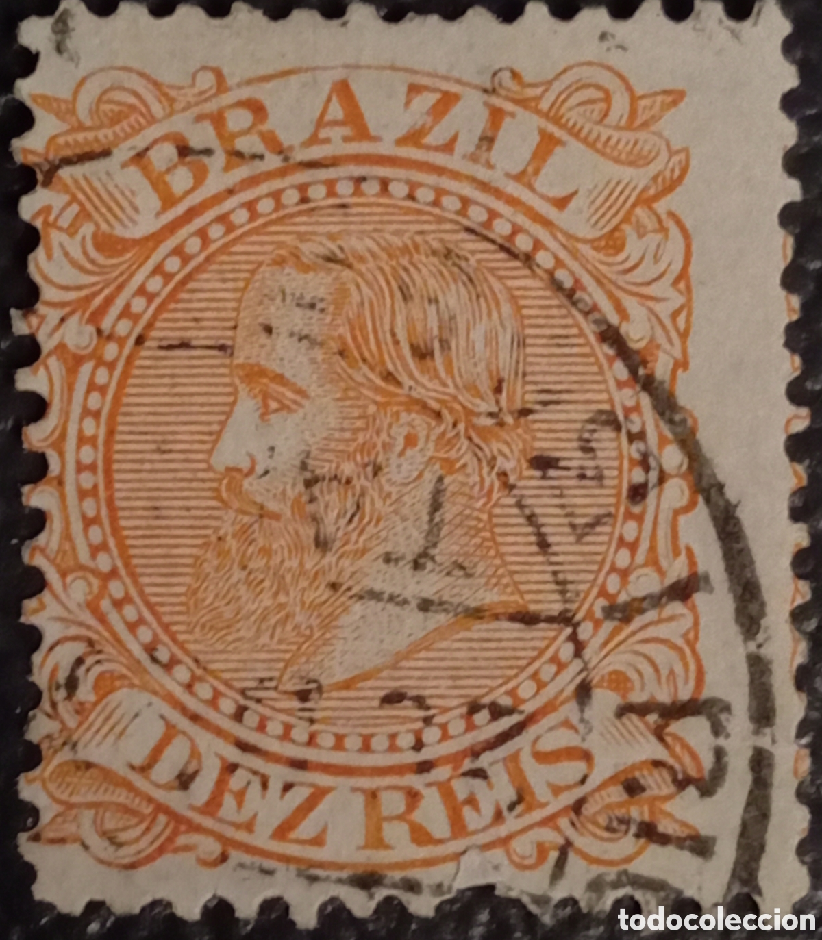 Sellos: Sello Brasil 1882 Dez Reis Don Pedro II Usado Cat Scott 82