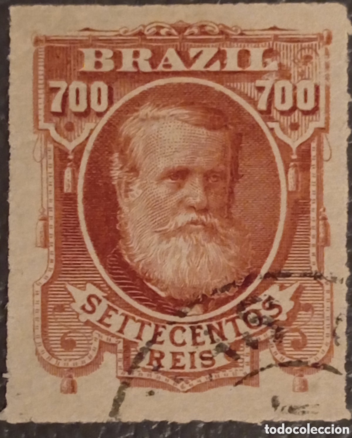 Stamps: Sello Imperio Brasil 1878 - Dom Pedro II 700 R&eacute;is Usado (Scott 76 / RHM 45) - Excelente Estado