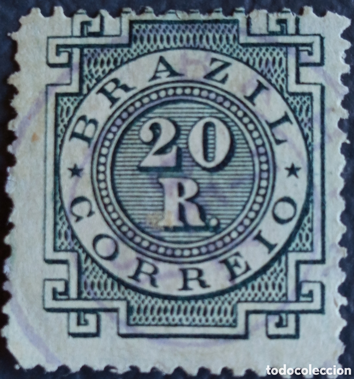 Sellos: Sello Antiguo Brasil 1884 - 20 R Correio Usado - Yvert #50