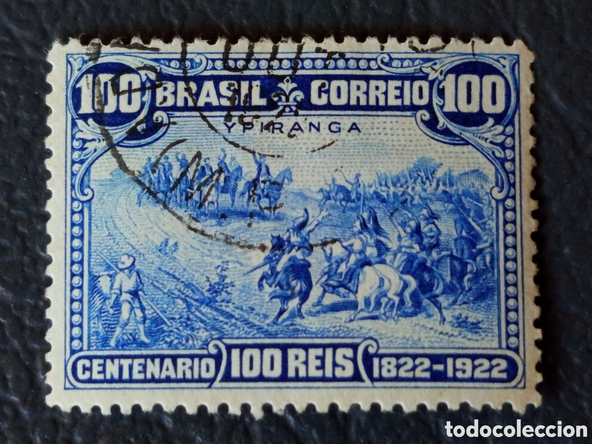 Sellos: Sello Brasil 1922 - 100 Reis Centenario Independencia Ipiranga (Mi: BR 245) Usado
