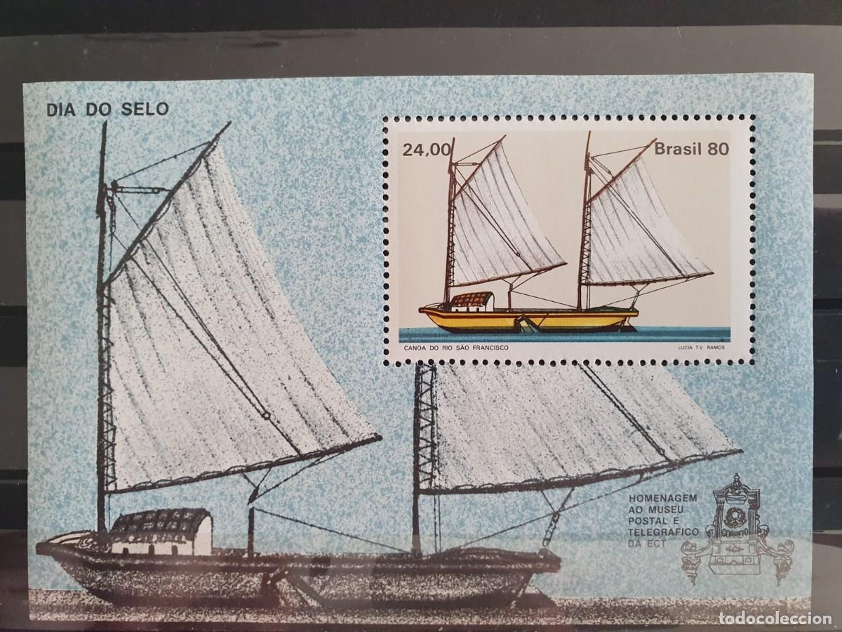 Sellos: HOJA BLOQUE BARSIL 1980 TEMATICA BARCOS NUEVA