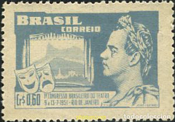Sellos: 168092 MNH BRASIL 1951 1 CONGRESO NACIONAL DE TEATRO EN RIO DE JANEIRO