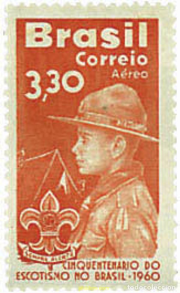 Sellos: 259573 HINGED BRASIL 1960 50 ANIVERSARIO DEL ESCULTISMO BRASILE&Ntilde;O