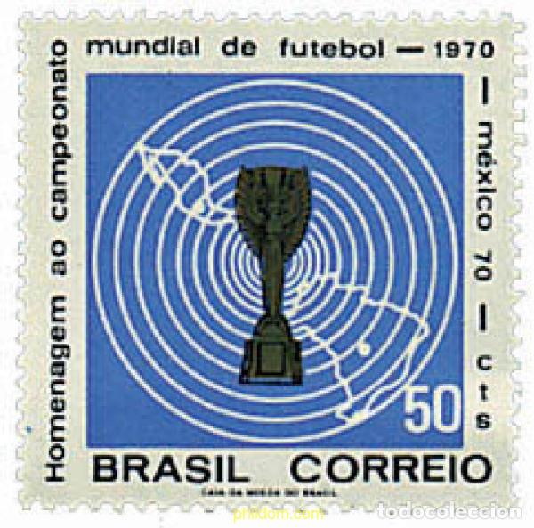 Sellos: 281162 HINGED BRASIL 1970 COPA DEL MUNDO DE FUTBOL. MEXICO-70