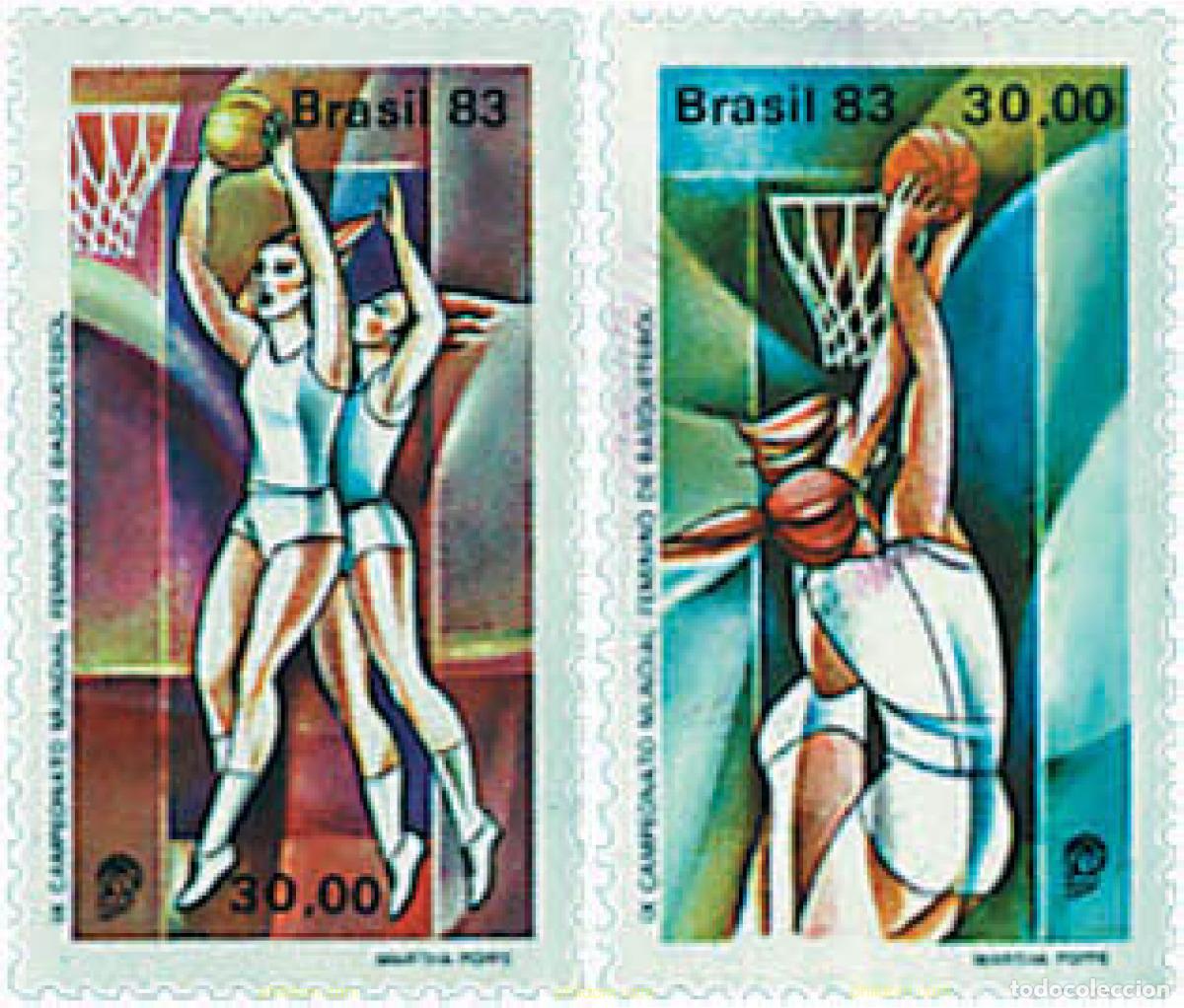 Sellos: 52479 MNH BRASIL 1983 9 CAMPEONATO DEL MUNDO DE BALONCESTO FEMENINO EN RIO DE JANEIRO