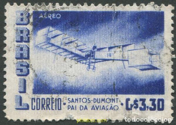 Sellos: 675662 USED BRASIL 1956 AVIACION PIONERA.