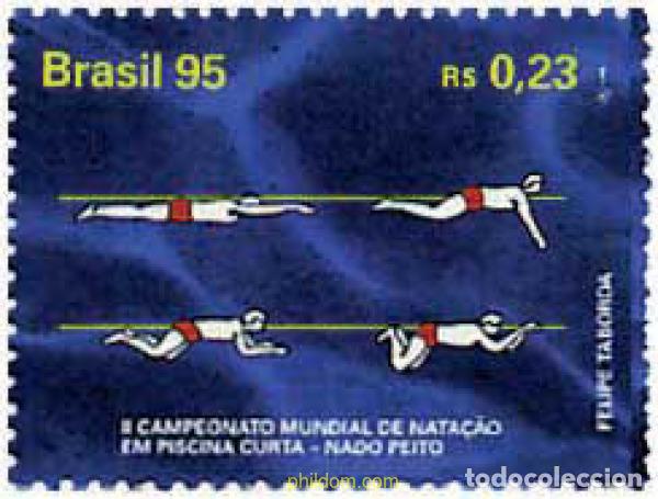 Sellos: 313852 MNH BRASIL 1995 2 CAMPEONATOS DEL MUNDO DE NATACION EN PISCINA CORTA