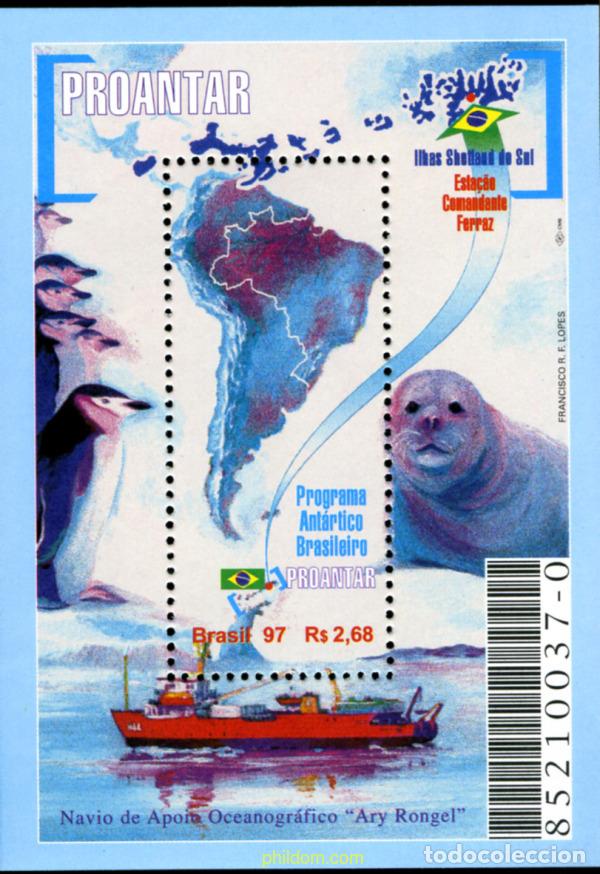 Sellos: 80321 MNH BRASIL 1997 25 ANIVERSARIO DEL PROGRAMA ANTARTICO BRASILE&Ntilde;O (PROANTAR)
