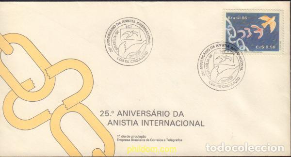 Sellos: 398041 MNH BRASIL 1986 25 ANIVERSARIO DE AMNISTIA INTERNACIONAL