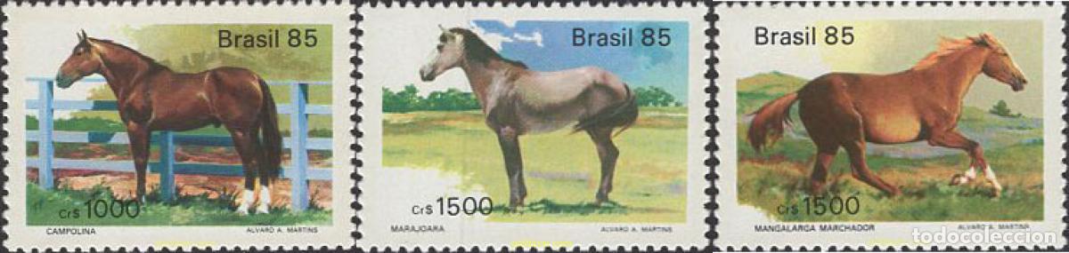 Sellos: 29723 MNH BRASIL 1985 CABALLOS DE RAZA BRASILE&Ntilde;AS.