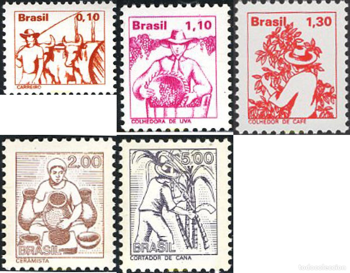 Sellos: 654828 MNH BRASIL 1977 TRABAJOS NACIONALES.