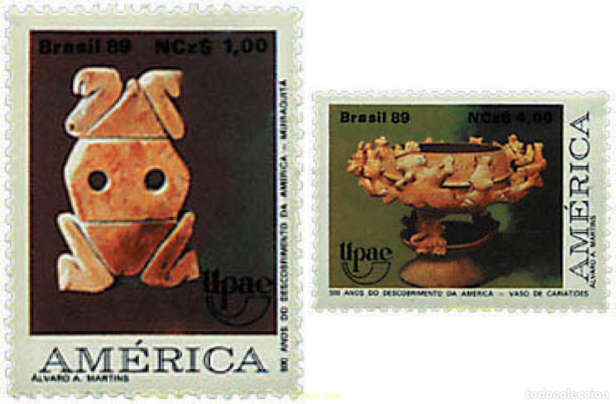Sellos: 30950 MNH BRASIL 1989 AMERICA-UPAEP 1989 - PUEBLOS PRECOLOMBIANOS, USOS Y COSTUMBRES