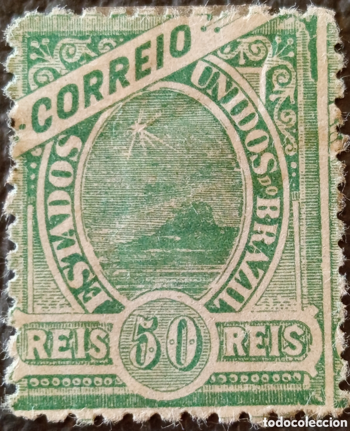 Sellos: Brasil 1890 Estados Unidos Brazil 50 Reis Verde Scott #94 MH