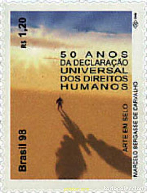 Sellos: 81728 MNH BRASIL 1998 50 ANIVERSARIO DE LA DECLARACION EUROPEA DE LOS DERECHOS HUMANOS